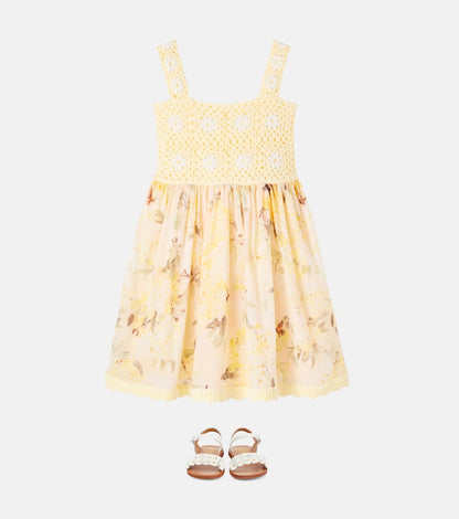 Cascadian crochet floral cotton dress