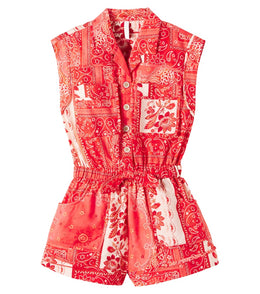 Tutina paisley cotton playsuit