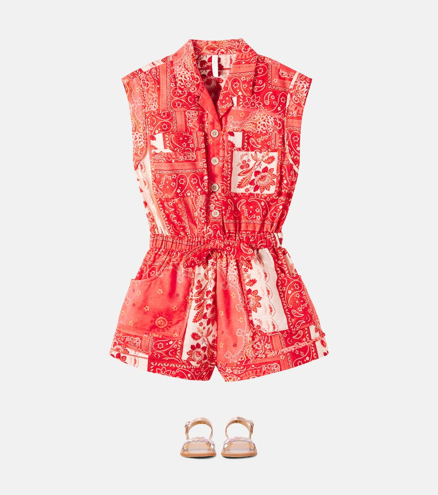 Tutina paisley cotton playsuit