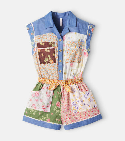 Lucky floral cotton playsuit