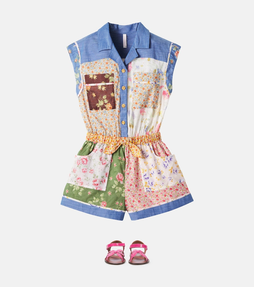 Lucky floral cotton playsuit