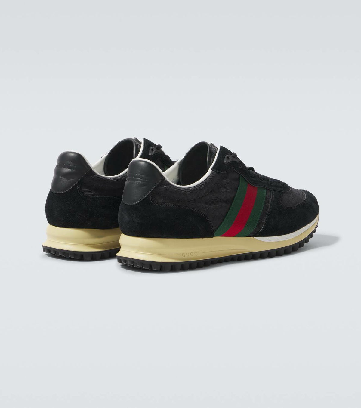 Gucci Re-Motion Web Stripe suede-trimmed sneakers