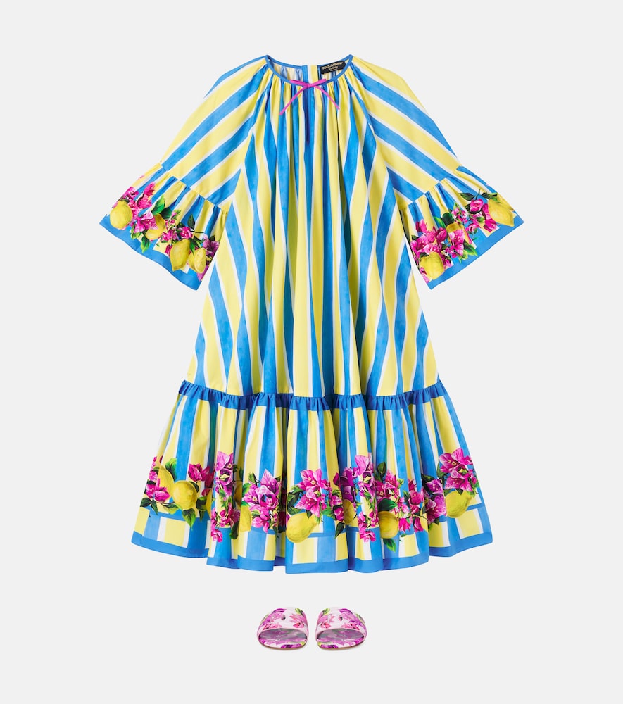Taormina floral striped cotton dress