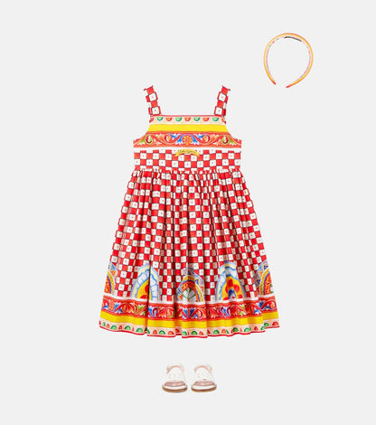 Taormina checked cotton dress