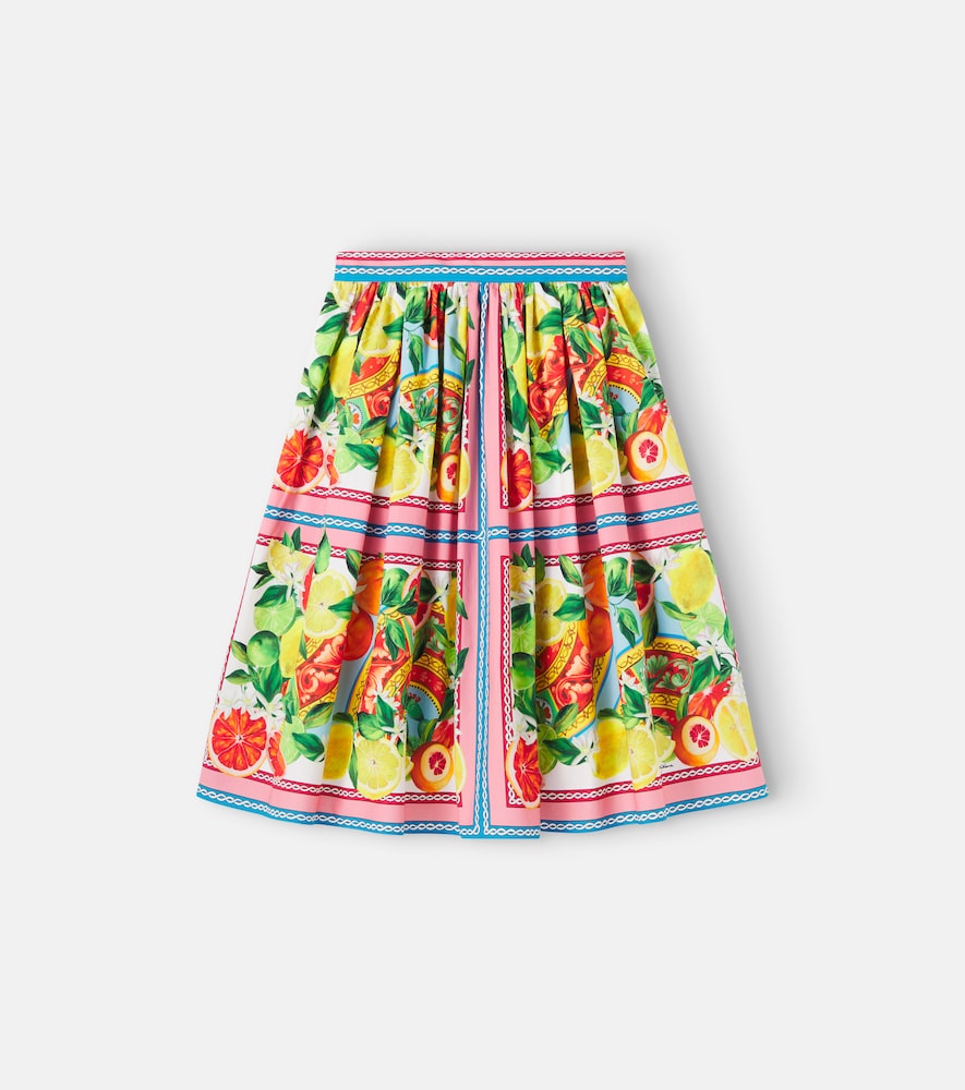 Taormina printed cotton skirt