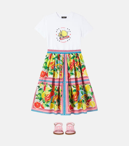 Taormina printed cotton skirt