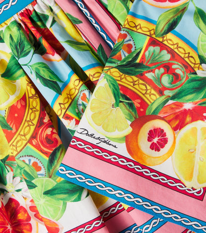 Taormina printed cotton skirt