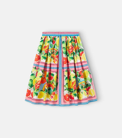 Taormina printed cotton skirt