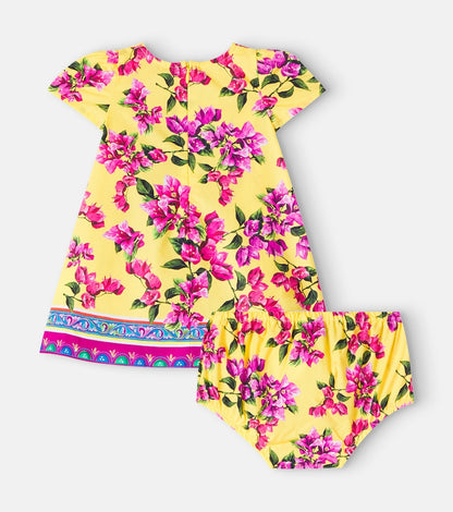 Baby Taormina cotton dress and bloomers set