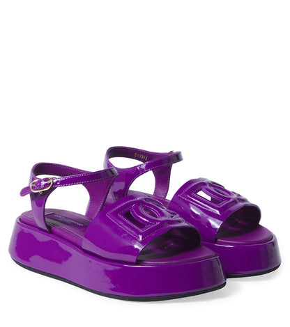 DG patent leather platform sandals