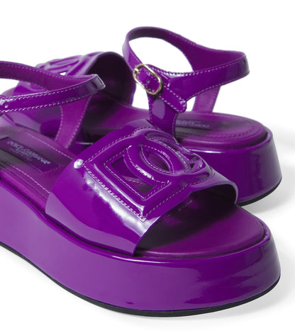 DG patent leather platform sandals