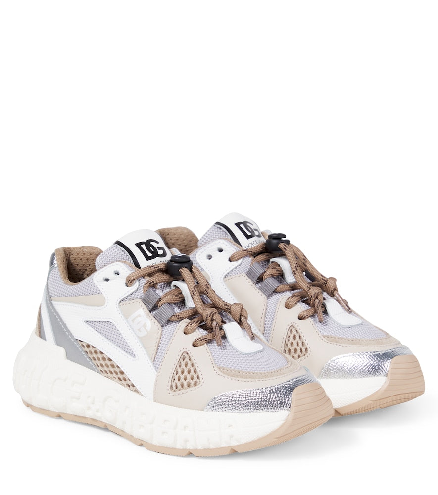 DG leather-trimmed sneakers