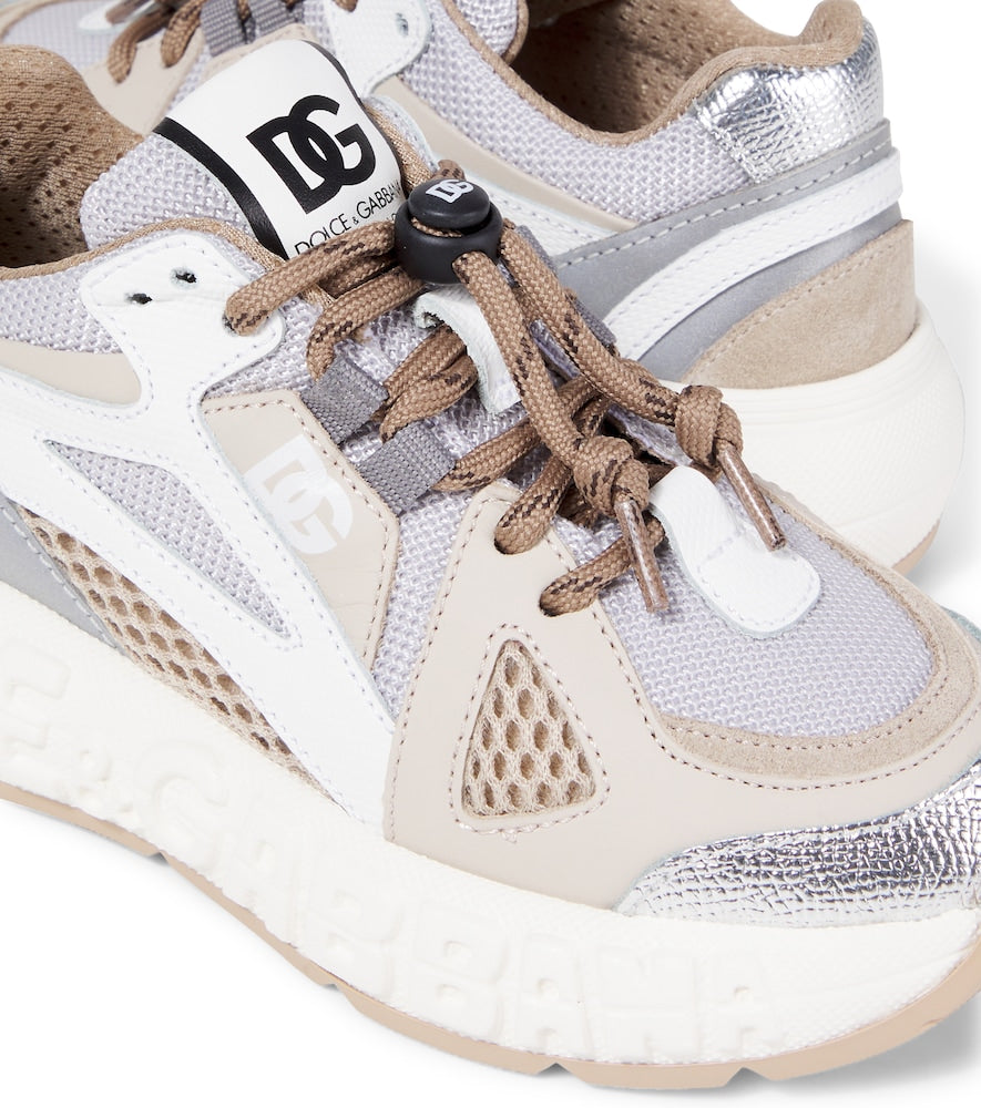 DG leather-trimmed sneakers