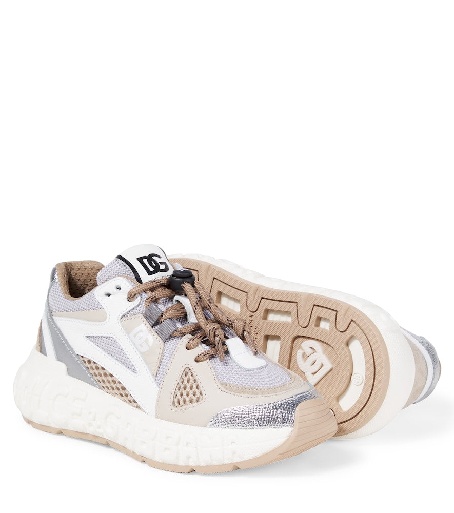 DG leather-trimmed sneakers