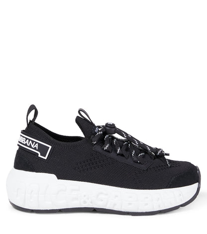 Logo leather-trimmed sneakers