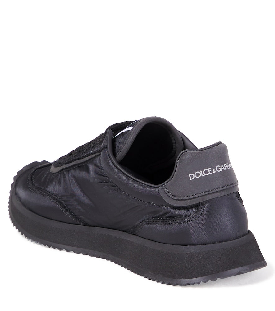 DG leather-trimmed snekaers