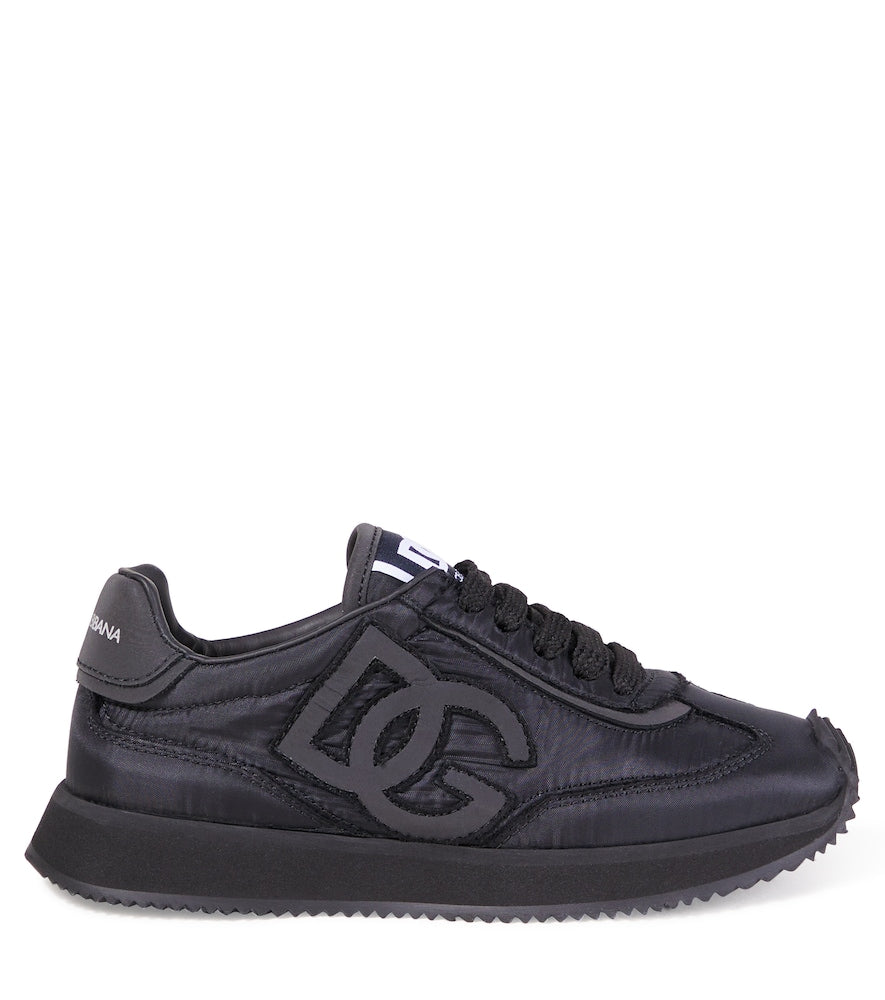 DG leather-trimmed snekaers
