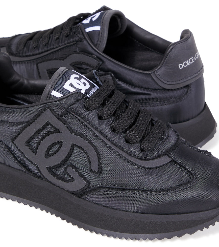 DG leather-trimmed snekaers