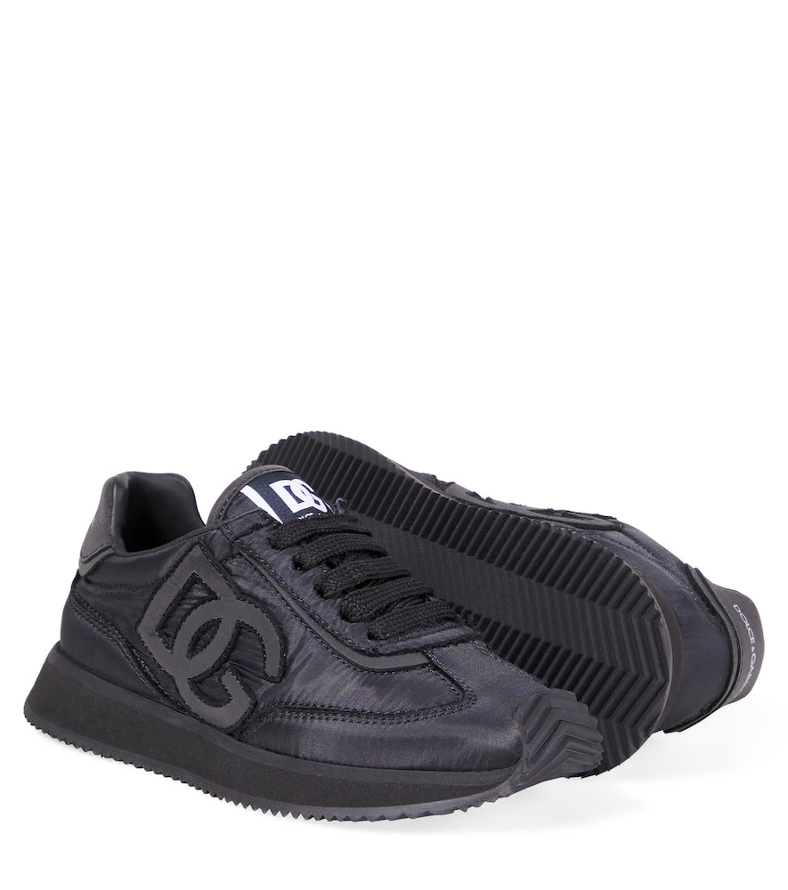 DG leather-trimmed snekaers
