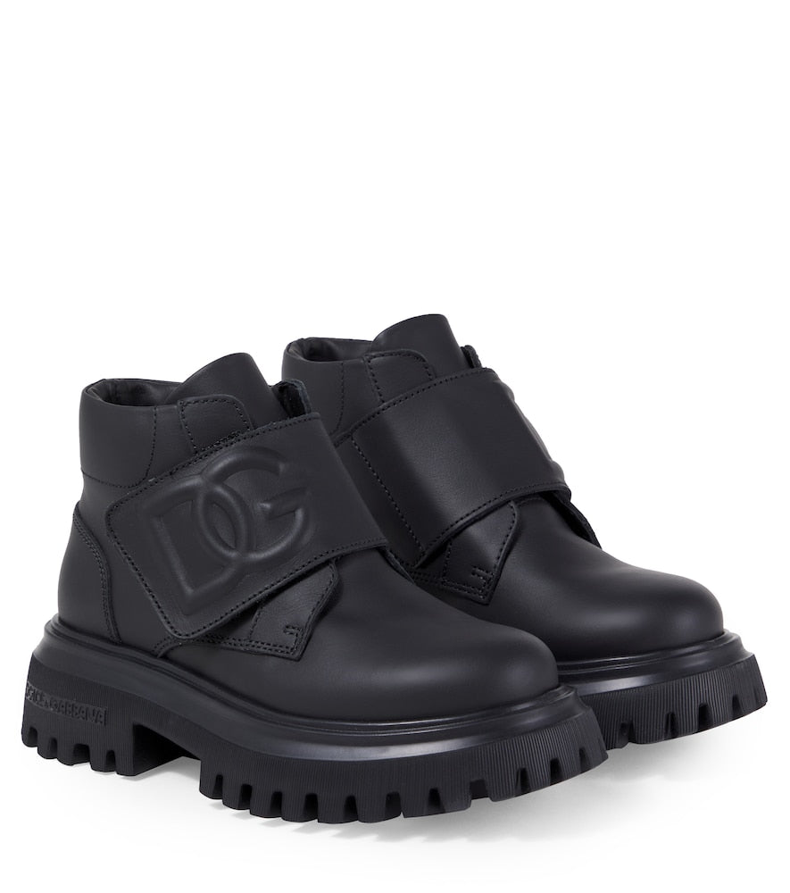 DG embossed leather boots