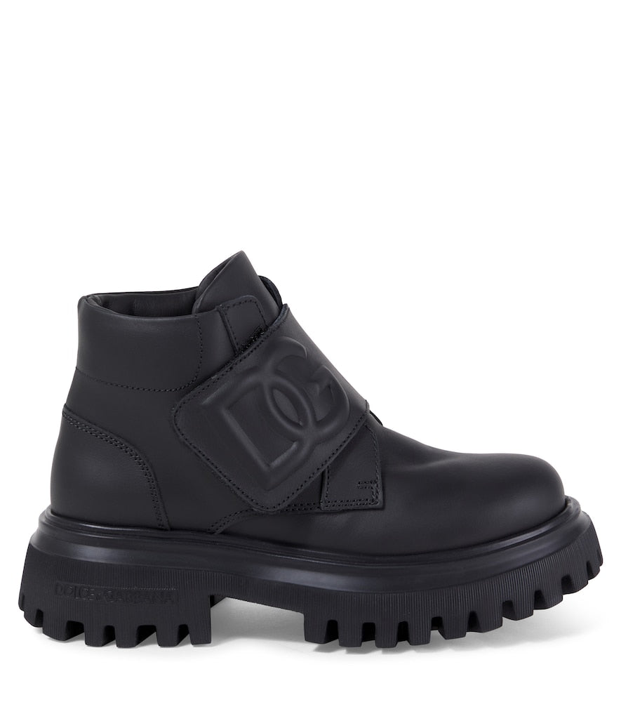 DG embossed leather boots