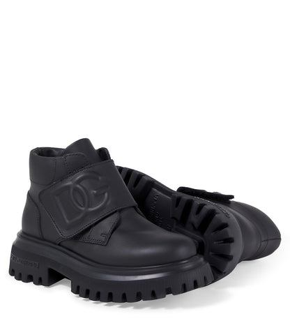 DG embossed leather boots