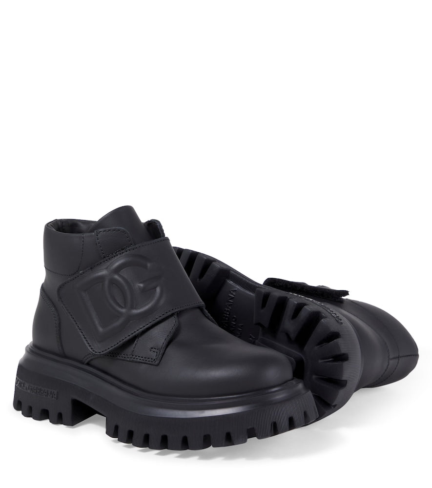 DG embossed leather boots