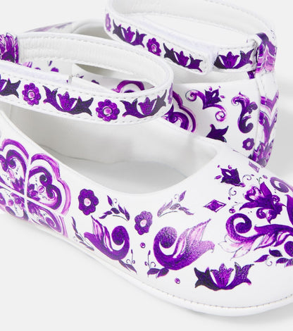 Baby Majolica leather ballet flats