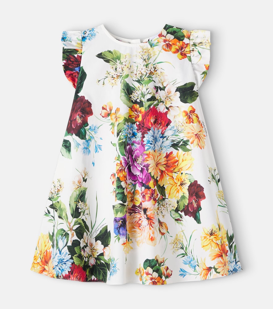 Floral cotton poplin dress