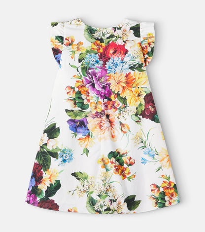 Floral cotton poplin dress
