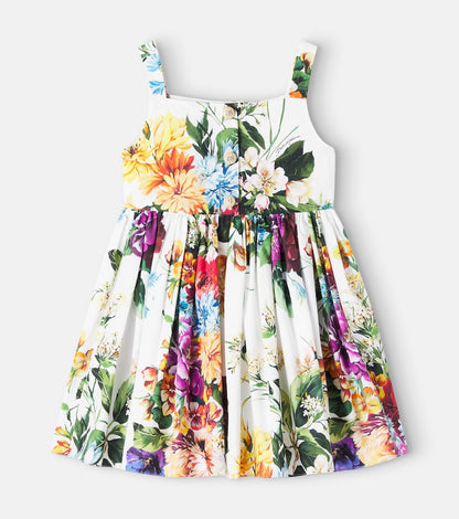 Floral cotton poplin dress