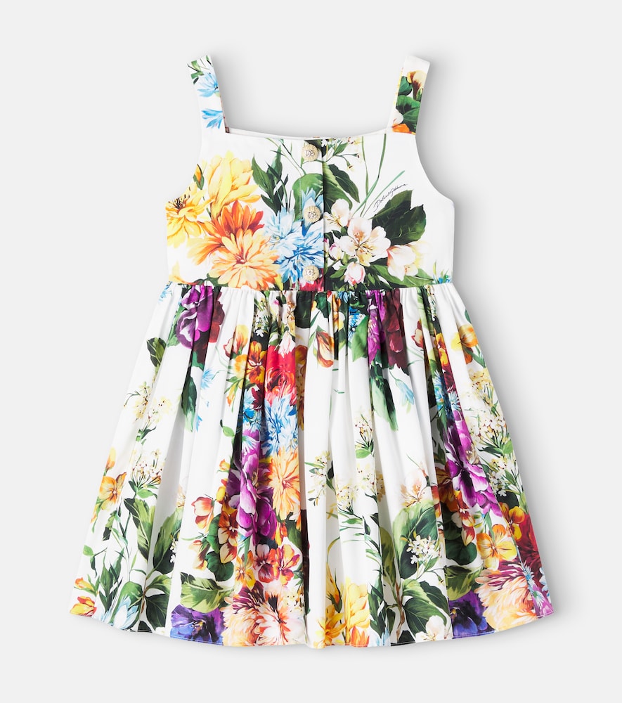 Floral cotton poplin dress