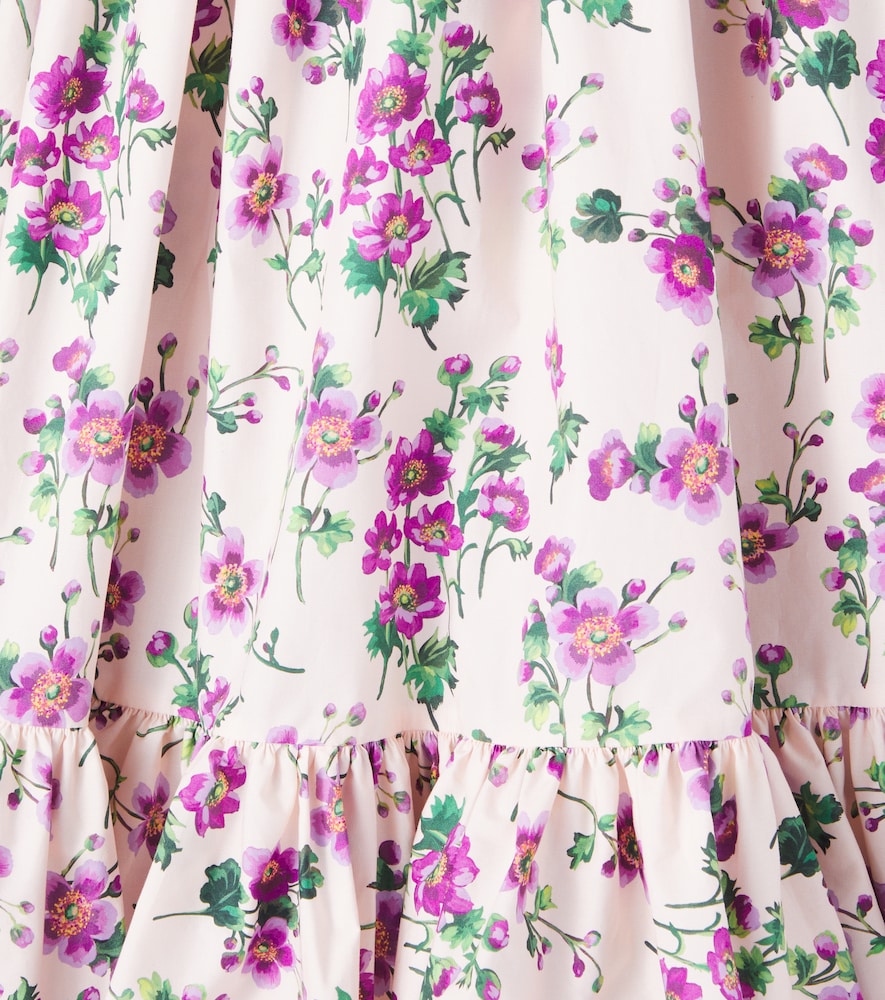 Floral smocked cotton poplin dress