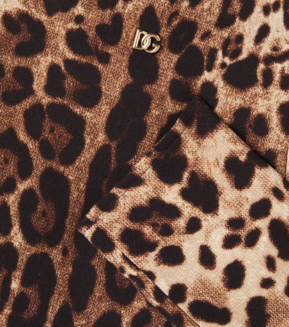 DG leopard-print wool crêpe dress