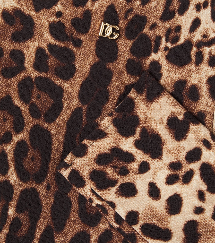 DG leopard-print wool crêpe dress
