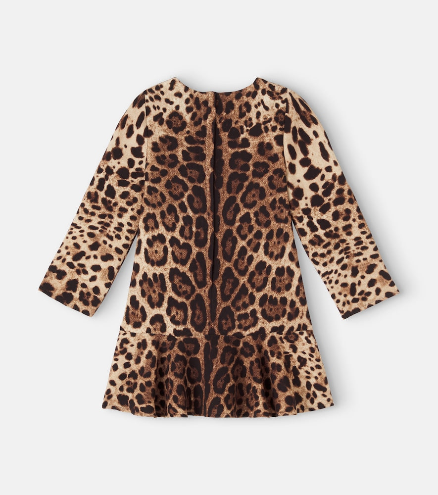 DG leopard-print wool crêpe dress
