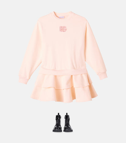 DG tiered cotton fleece dress
