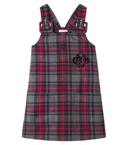 DG floral-appliqué tartan dress