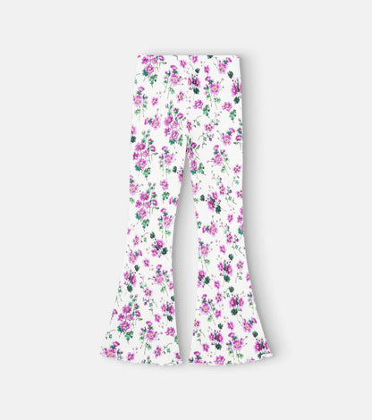 Costa floral cotton flared pants