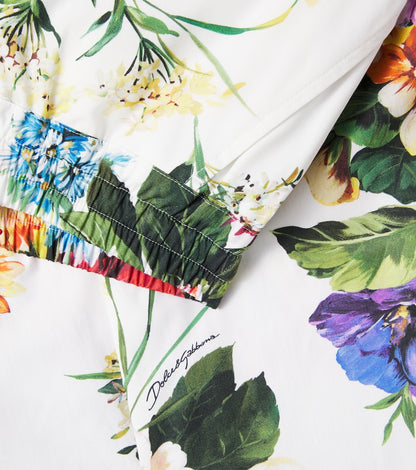 Floral cotton poplin palazzo pants