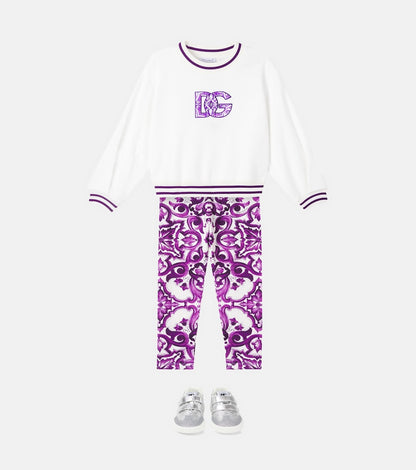 Majolica cotton-blend leggings