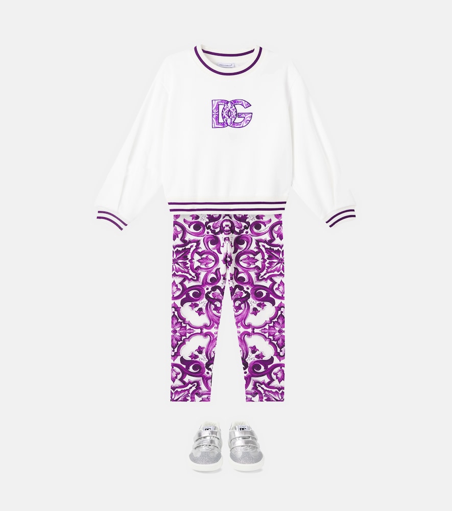 Majolica cotton-blend leggings