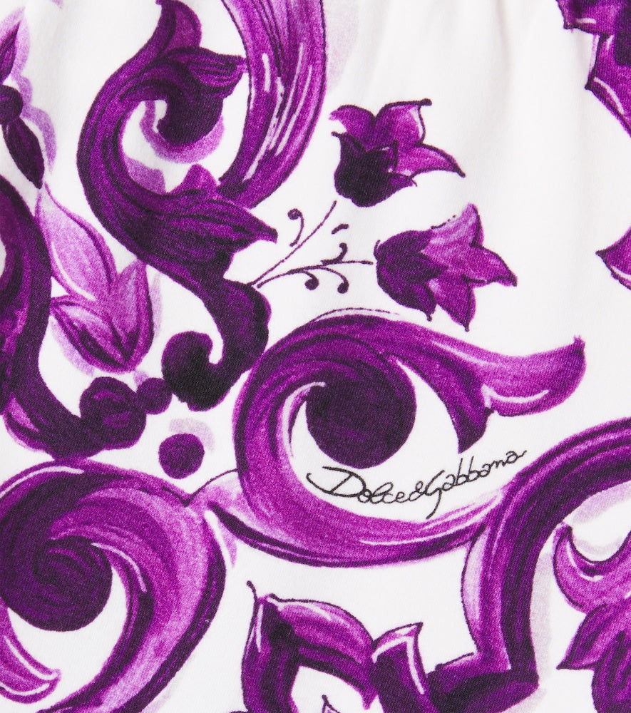 Majolica cotton-blend leggings