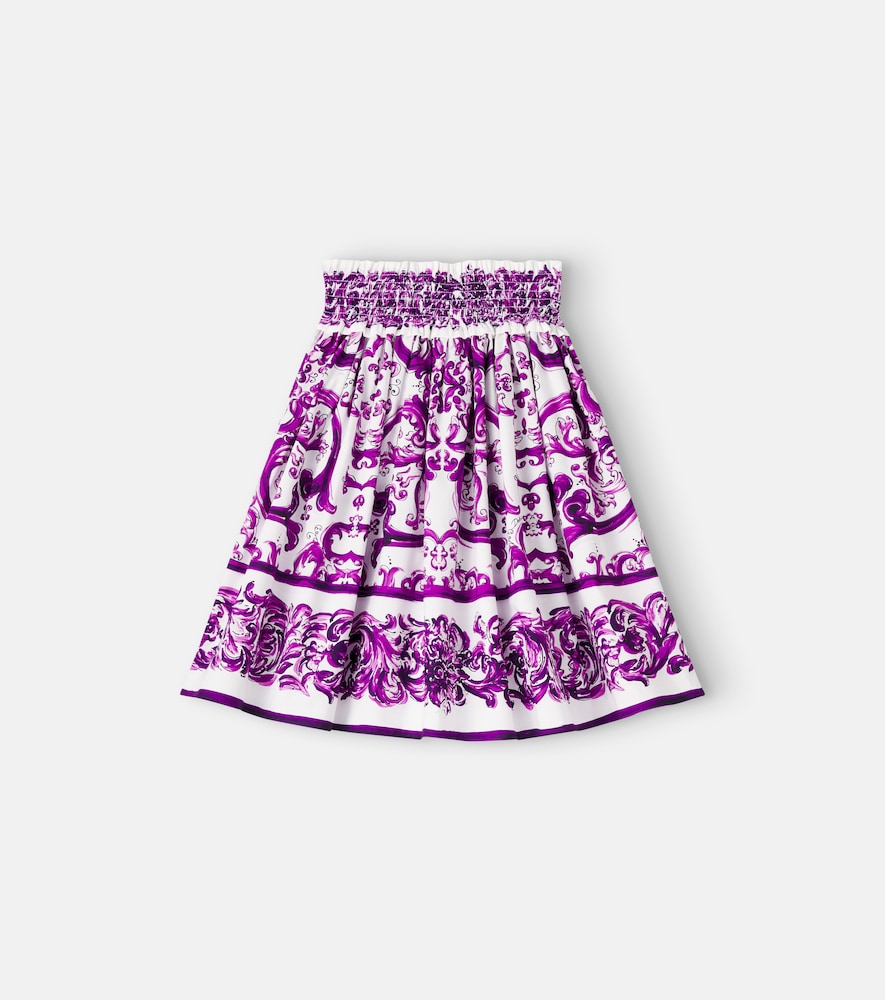 Majolica printed cotton poplin skirt
