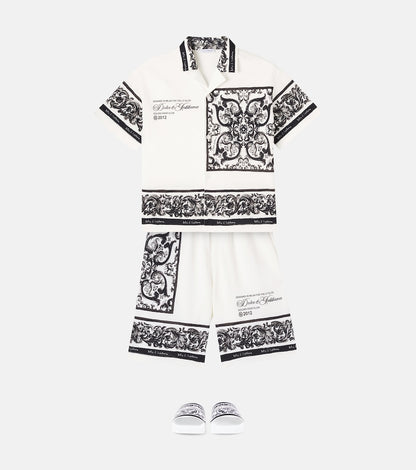 Majolica logo cotton piqué shirt