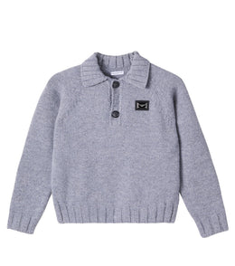 Wool and cashmere polo sweater