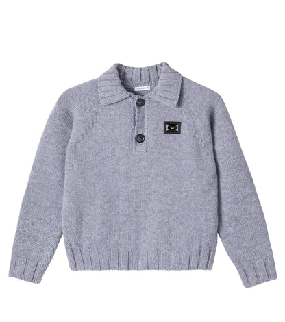 Wool and cashmere polo sweater
