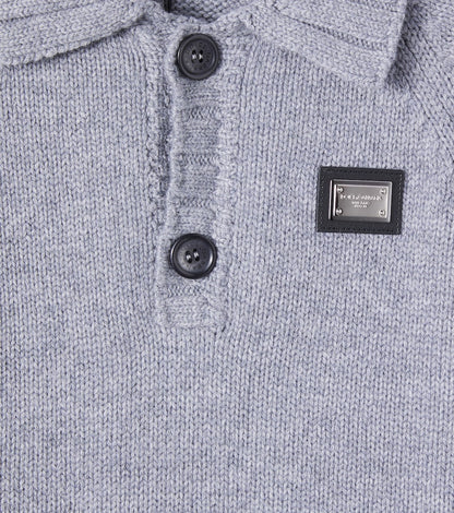 Wool and cashmere polo sweater