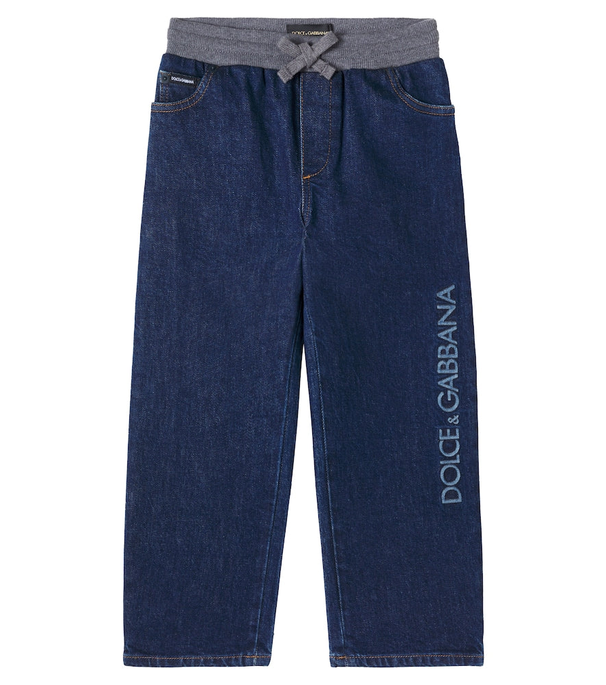 Logo straight jeans