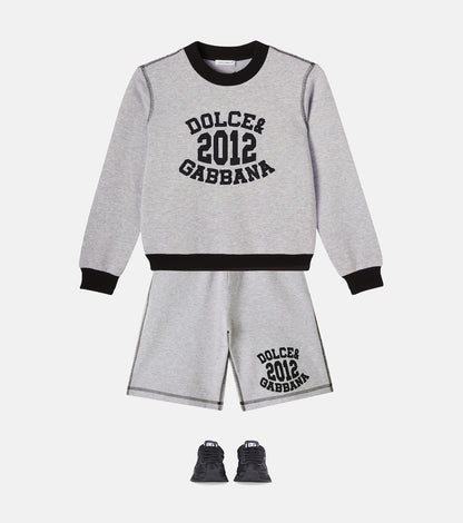 Logo cotton fleece Bermuda shorts